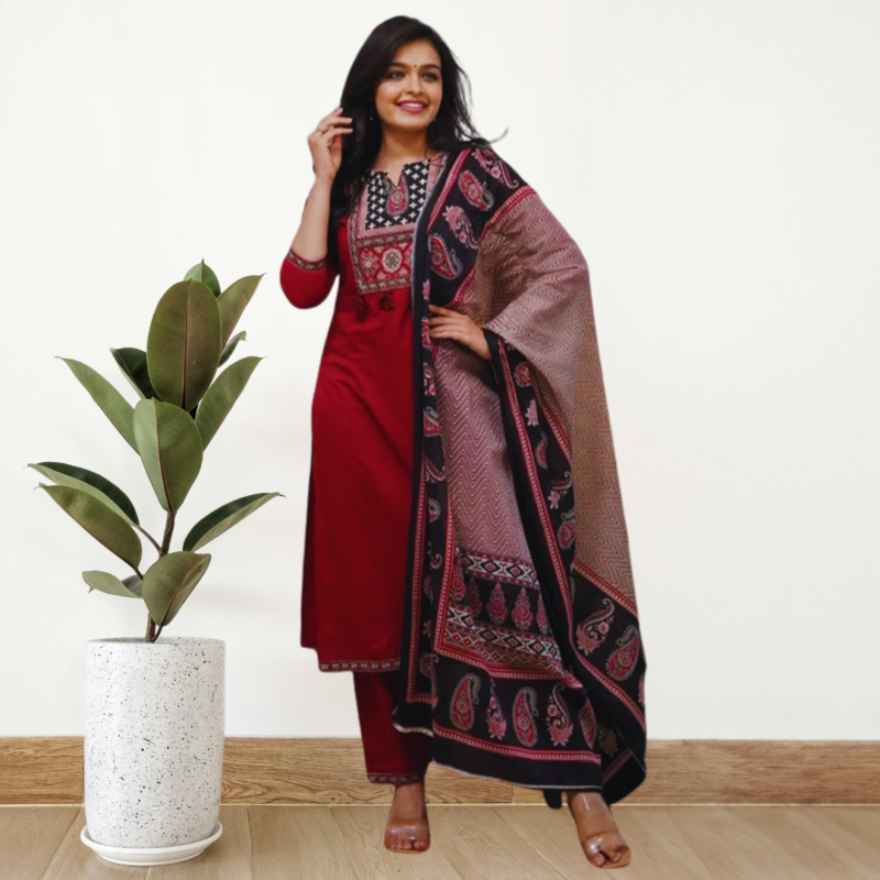 Premium 3 Piece Cotton Kurti Set
