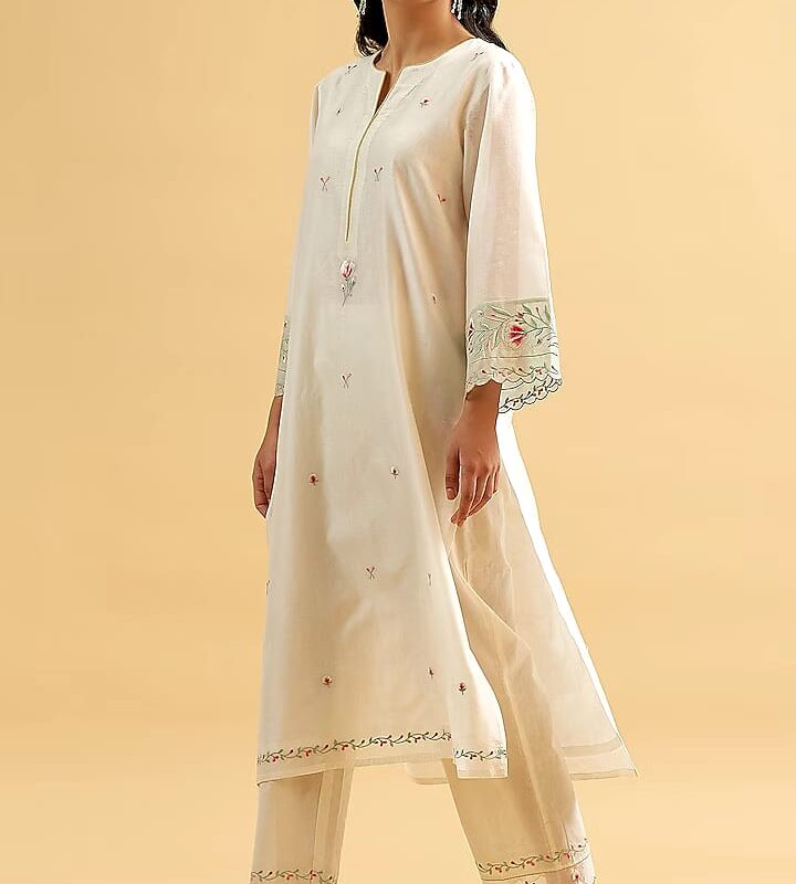 Ivory Embroidered Kurta Set