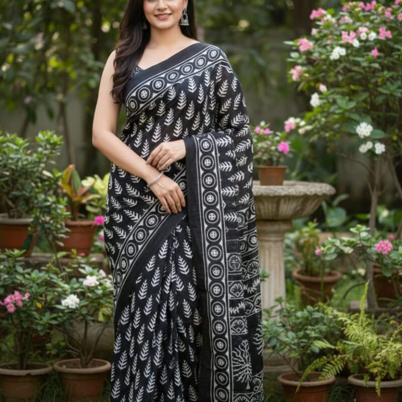 mulmul cotton saree